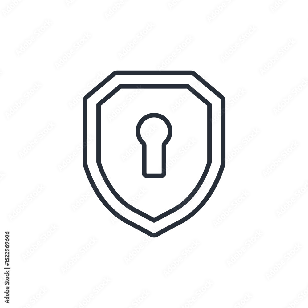 Poster shield icon. vector.editable stroke.linear style sign for use web design,logo.symbol illustration.
