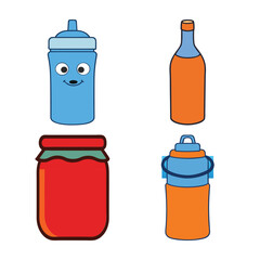 Bundle of RC Bottles, Plastic Sport Water Bottles, and Reusable Silicon Collapsible Bottles