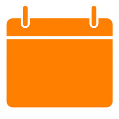 orange silhouette blank calendar icon