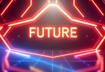 future glowing neon lights futuristic concept