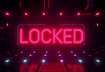 neon locked sign