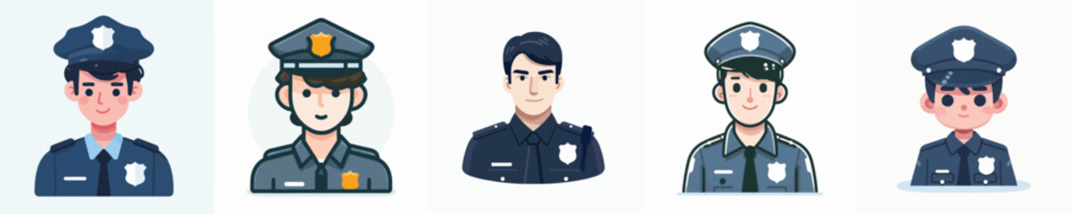 vector of a young man wearing a police uniform