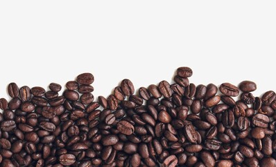 coffee beans on white background. 