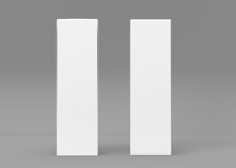 Two Blank White Tall Boxes Mockup for Packaging Design