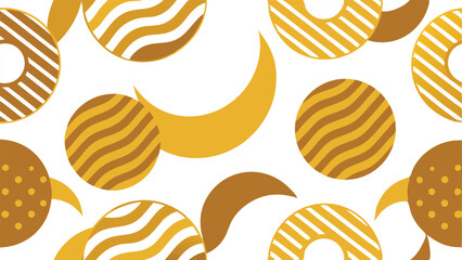 Pattern seamless circle abstract wave background stripe gold luxury color and line. 