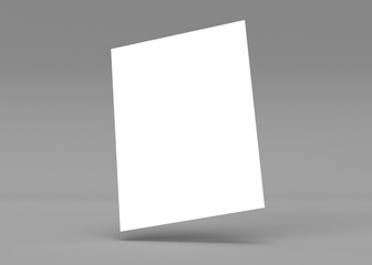 Fototapeta premium Blank White Flyer Mockup on Gray Background