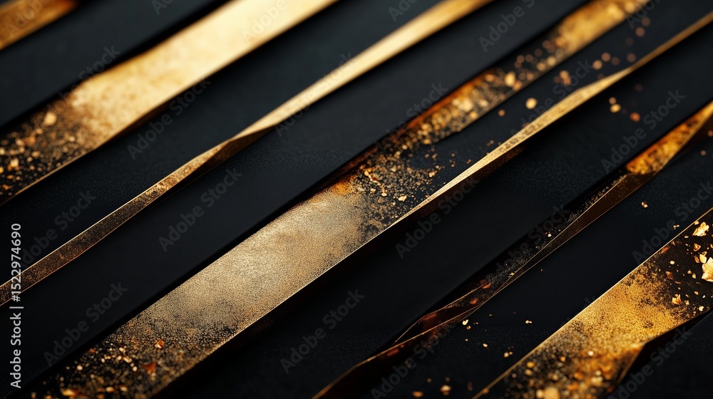 Poster elegant gold and black abstract texture with flowing lines and shimmering details in a modern design