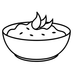 illustration of a bowl with a spoon of milk