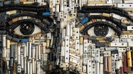 Recycled electronic portrait art