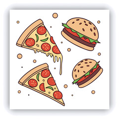 Burger social media feed post template social media instagram for food promotion simple banner frame