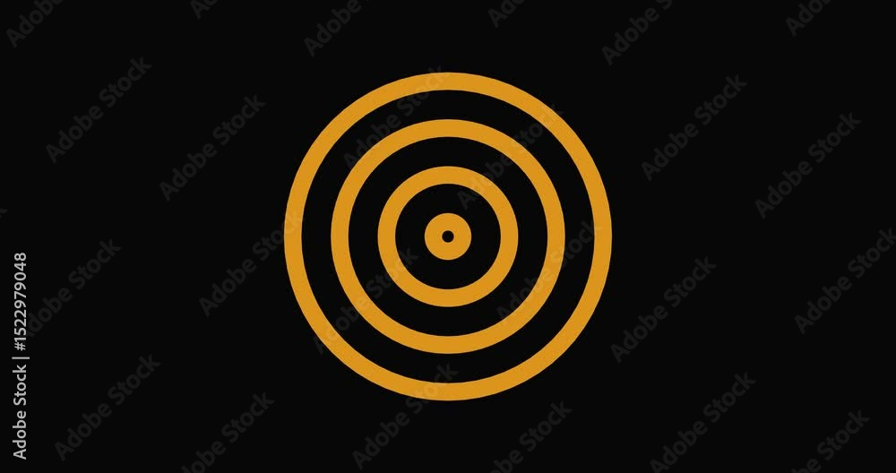 Aufkleber golden circles expanding dynamically, generating hypnotic visual patterns with rhythmic geometric mo