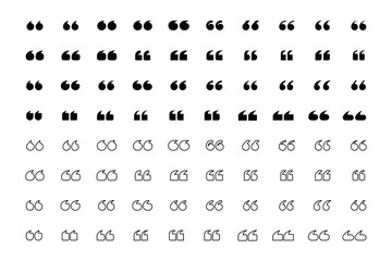 Creative Quotation Marks Unique Styles for Text and Design Enhancements, letters and numbers, set of numbers, Fully scalable and customizable for print and digital.