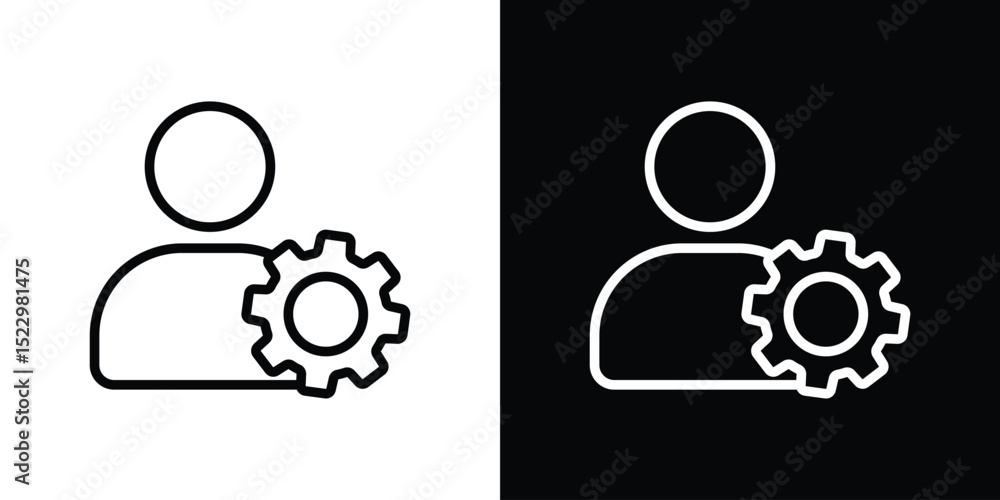 Poster account settings icon graphic vector set for ui design