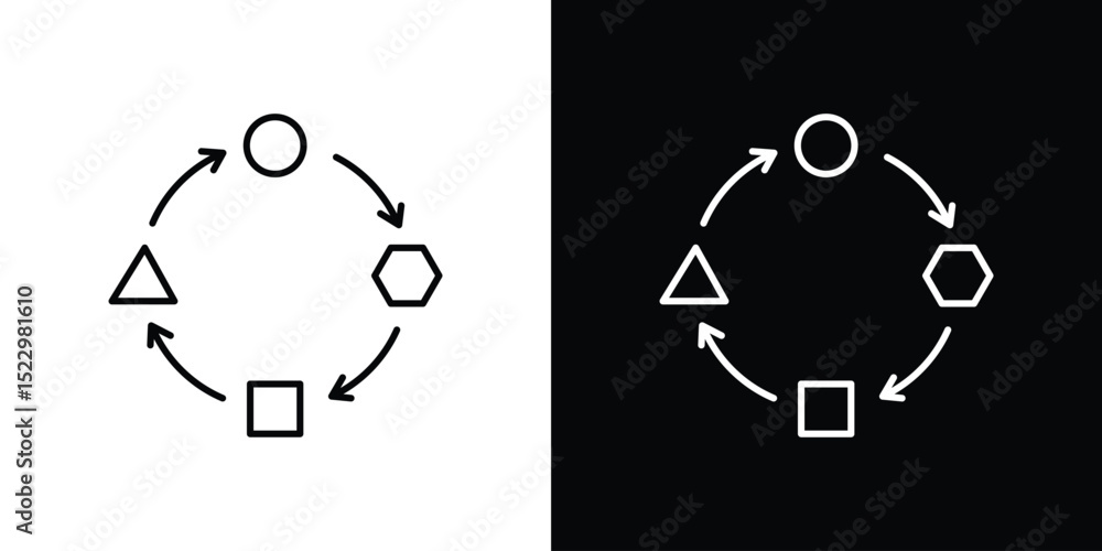 Poster adaptation icon graphic vector set for ui design