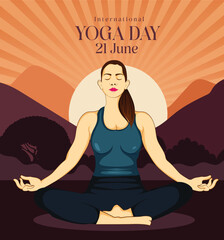 Yoga day vector art illustration