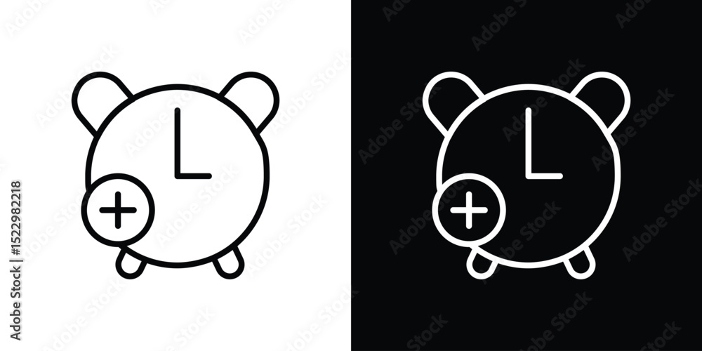 Aufkleber alarm plus icon graphic vector set for ui design