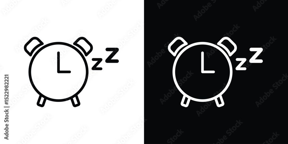 Poster alarm snooze icon graphic vector set for ui design