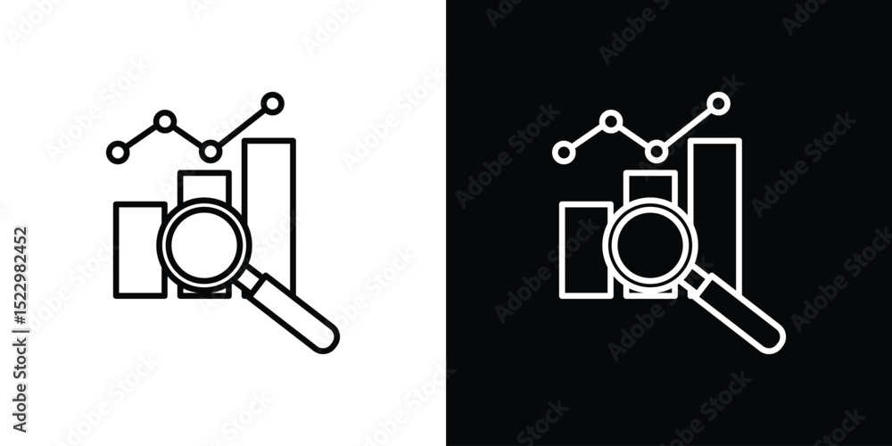 Poster analysis icon graphic vector set for ui design