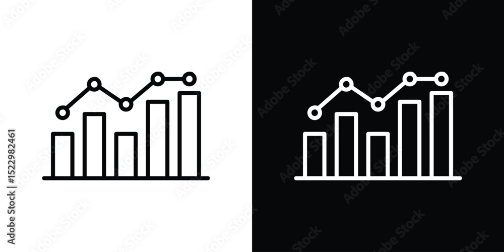 Poster analytic icon graphic vector set for ui design