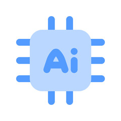 ai chip duotone icon