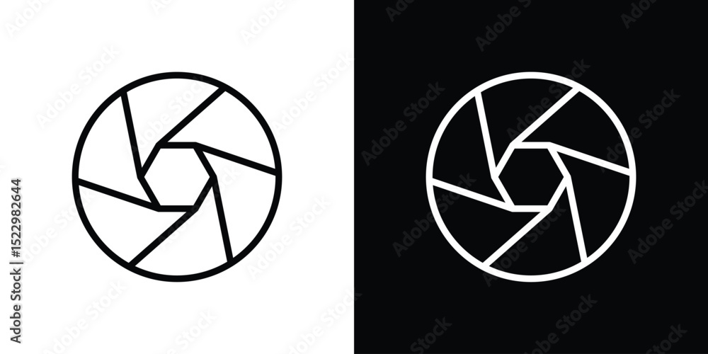 Poster aperture icon graphic vector set for ui design