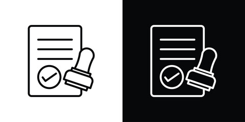 Approved document icon Graphic vector set for ui design