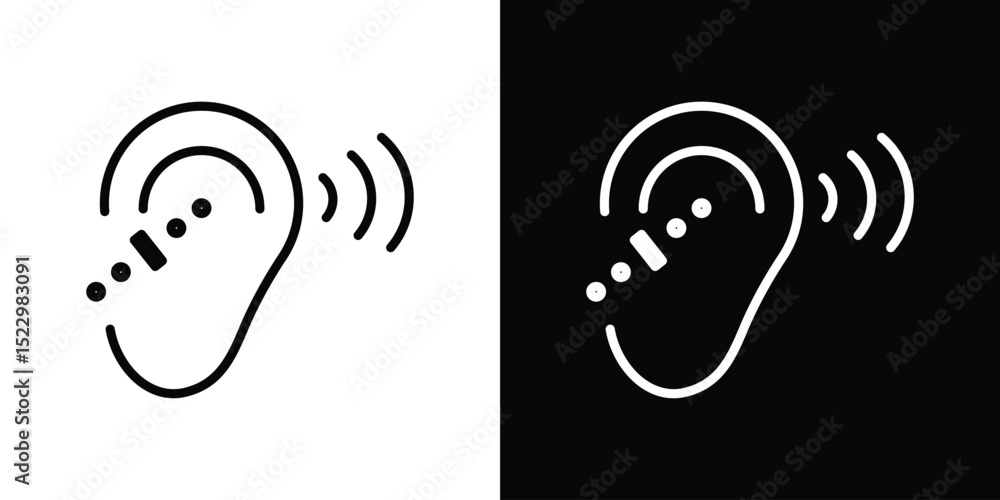Poster assistive listening systems icon graphic vector set for ui design