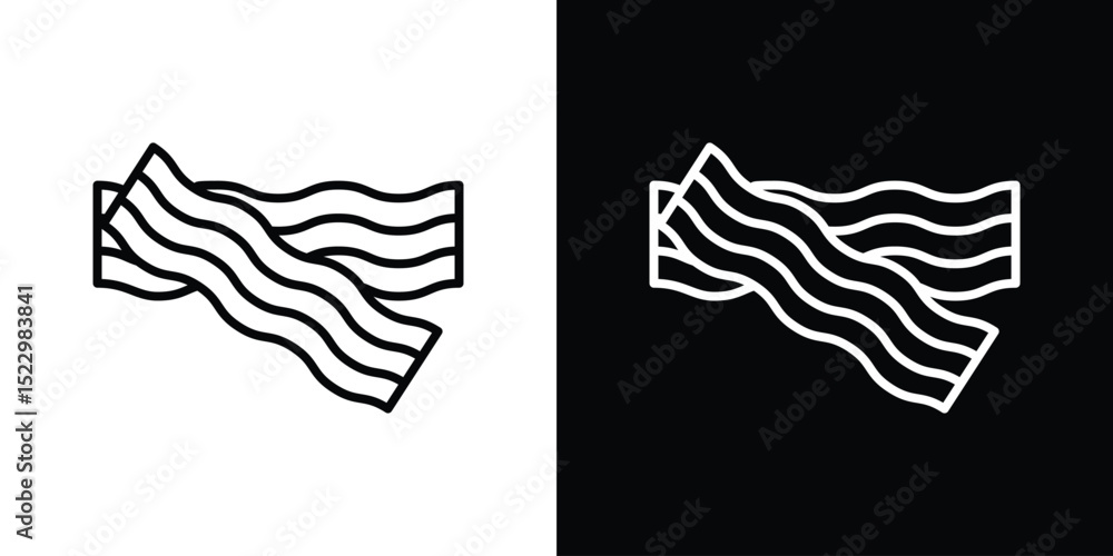 Poster bacon icon graphic vector set for ui design