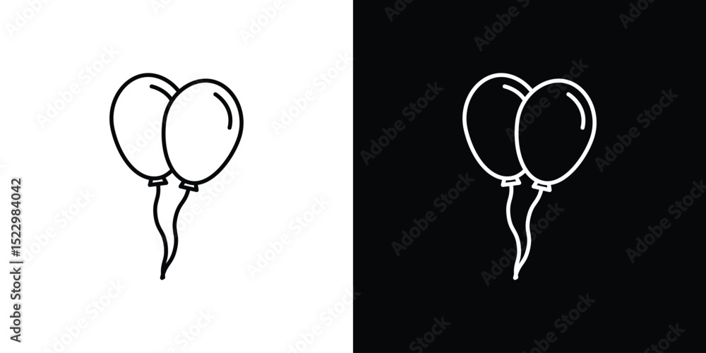 Poster balloon icon graphic vector set for ui design