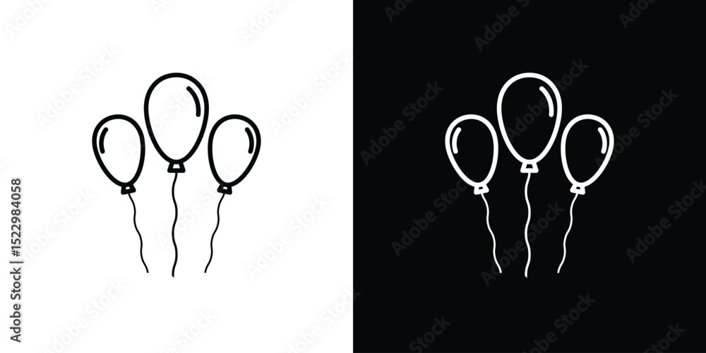 Poster balloon icon graphic vector set for ui design