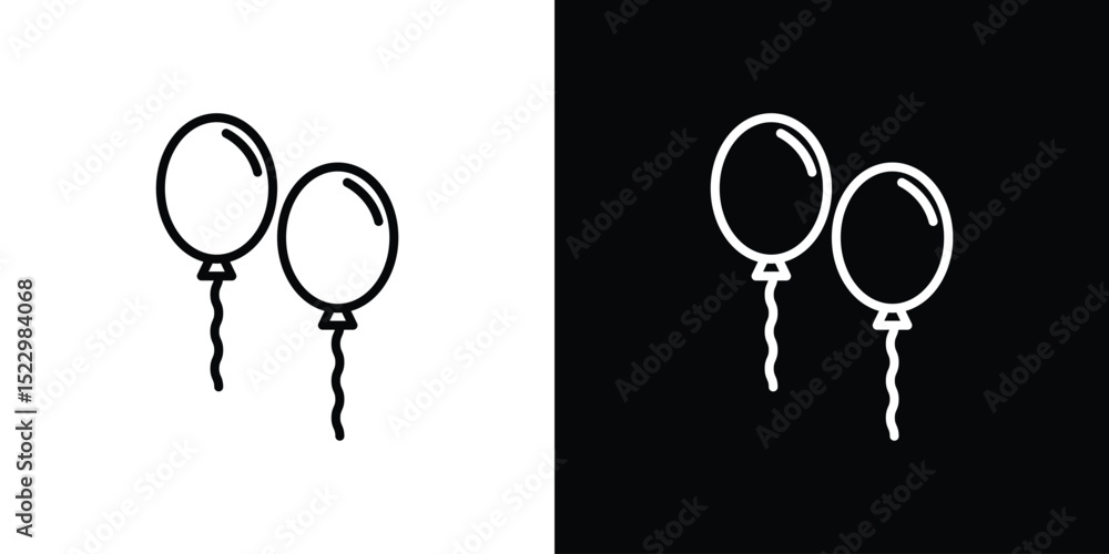 Poster balloons icon graphic vector set for ui design