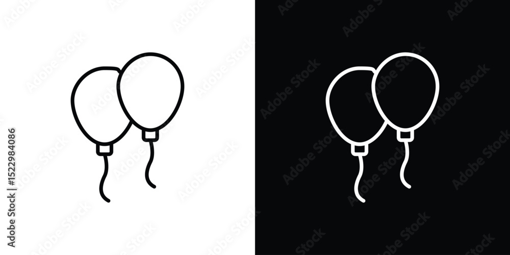 Poster balloons icon graphic vector set for ui design