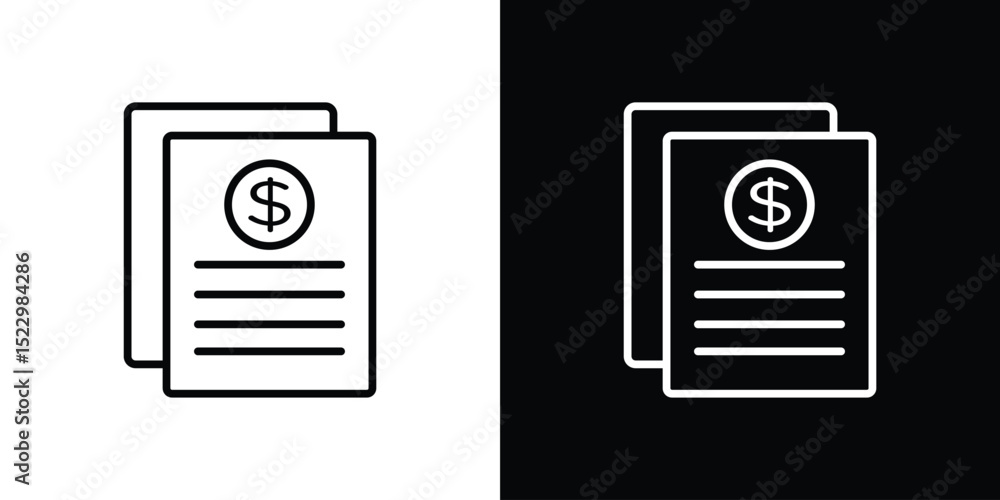 Poster bank statement icon graphic vector set for ui design