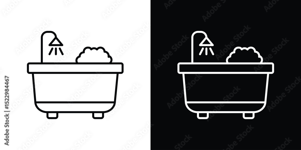 Poster bath icon graphic vector set for ui design