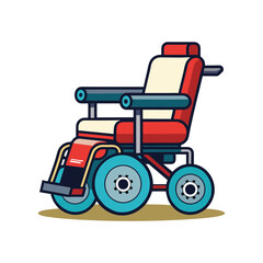 electric wheelchair vector art illustration