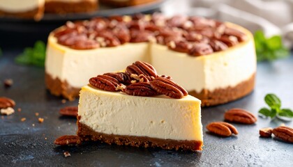 Delicious Pecan Cheesecake Slice