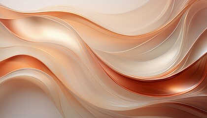 smooth flowing curves of frosted glass in cream and copper tones an elegant generative ai abstract background