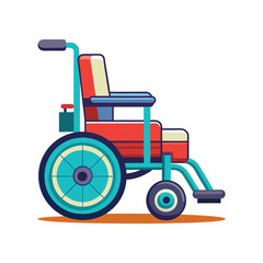 electric wheelchair vector art illustration