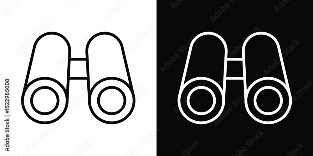 Poster binoculars icon graphic vector set for ui design