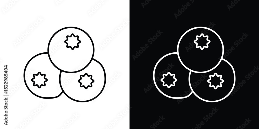 Poster blueberry icon graphic vector set for ui design