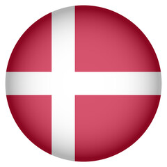 Circular Icon Featuring Diverse European Country Flag Denmark