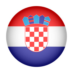 Circular Icon Featuring Diverse European Country Flag Croatia