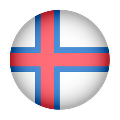 Circular Icon Featuring Diverse European Country Flag Faroe Islands