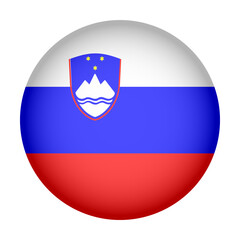 Circular Icon Featuring Diverse European Country Flag Slovenia