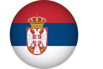 Circular Icon Featuring Diverse European Country Flag Serbia