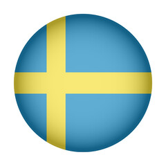 Circular Icon Featuring Diverse European Country Flag Sweden
