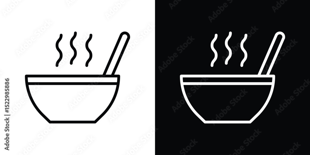 Poster bowl of soup icon graphic vector set for ui design
