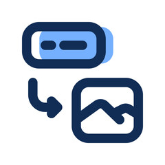 text to image filled line icon