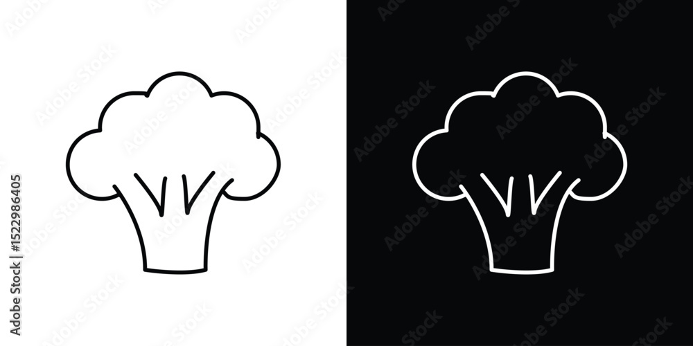 Poster broccoli icon graphic vector set for ui design