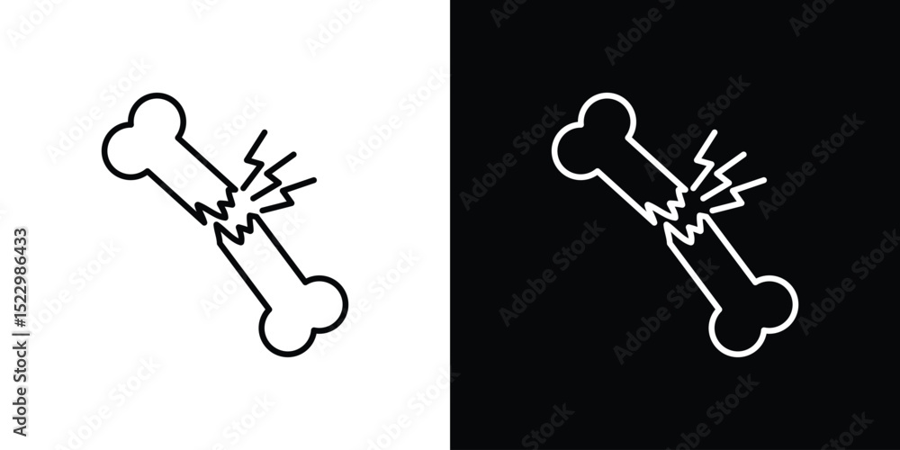 Poster broken bone icon graphic vector set for ui design